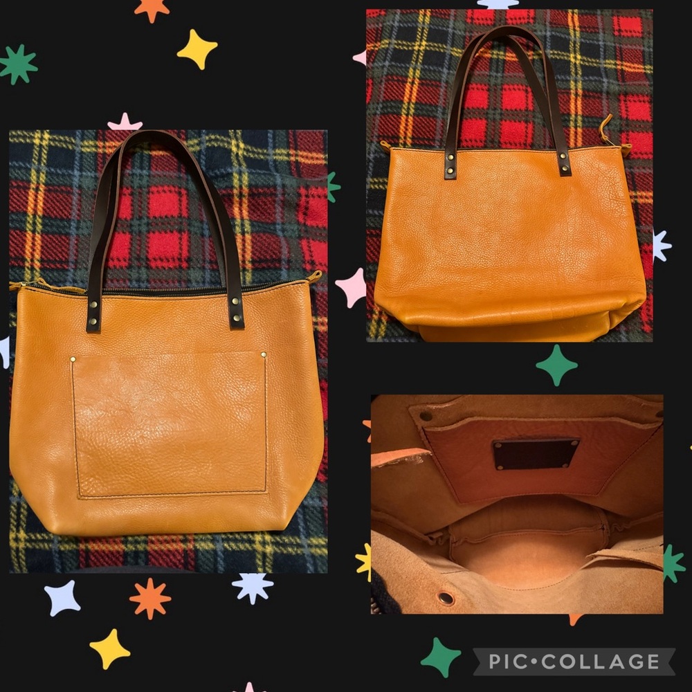 EUC Portland Leather Goods Orange Crush Medium Tote Bag 🦄